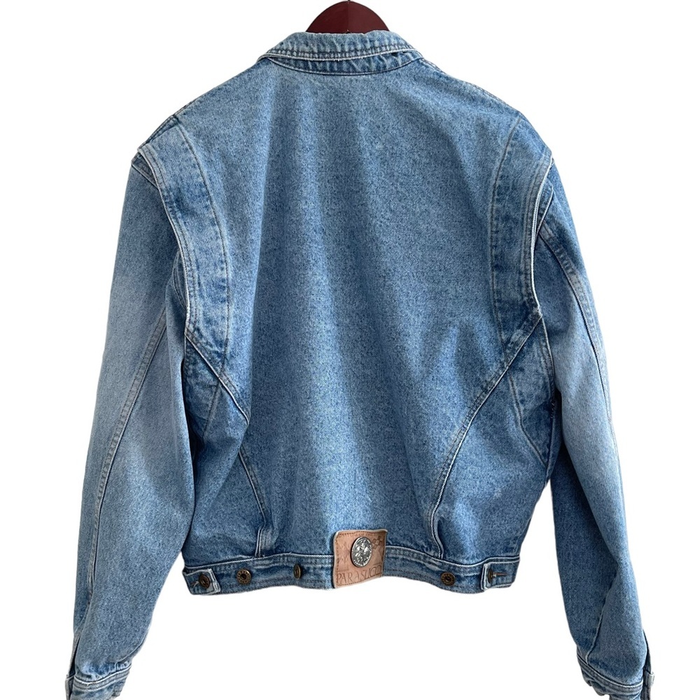 Vintage PARASUCO 90s Oversized Trucker Chore Denim Jean Jacket - Picture 8 of 14